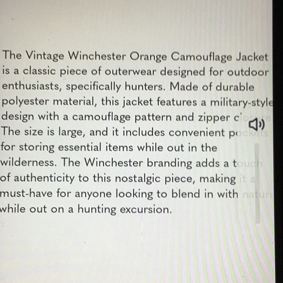 Vintage WINCHESTER ORANGE CAMOUFLAGE HUNTING JACKET w/Removable Hood Sz S UniSex - Picture 4 of 16